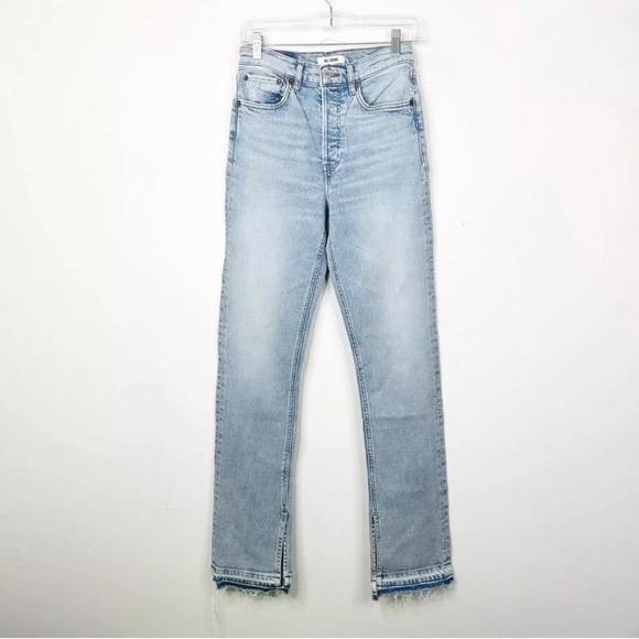 NWT RE/DONE 70s High Rise Skinny Boot in Skid Button Fly Jeans Sz. 25 - Picture 2 of 4
